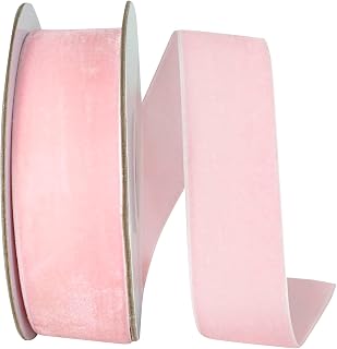 Reliant Ribbon Ribbon - Woven Edge Velvet, Light Pink, 1-1/2 Inch, 10 Yards