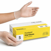 Clear Powdered Vinyl Disposable Gloves 3 Mil - Small by Glownary – Large, Vinyl, Blue, Pack of 100, Model 394360scase