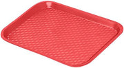 BPA-Free Cafeteria / Fast Food Tray by GET – 12" x 16", Polypropylene, Red, Pack of 12, Model FT-16-R