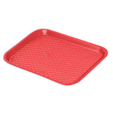 BPA-Free Cafeteria / Fast Food Tray by GET – 12" x 16", Polypropylene, Red, Pack of 12, Model FT-16-R