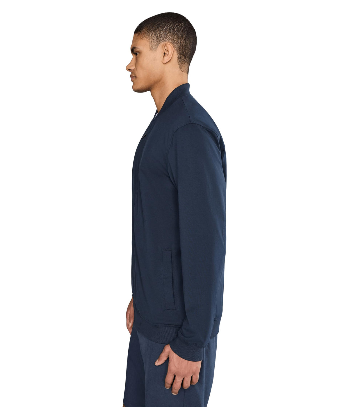 Mens Stretchknit Bomber by TravisMathew – Cotton Blend, Total Eclipse, Model A42354