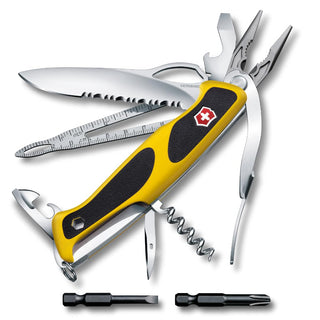 Ranger Boatsman MW Grip Swiss Army Pocket Knife by Victorinox – 5.12 In, Polyamide, Yellow/Black, Model 0.9798.MWC8