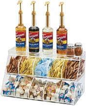10-Bin Condiment Holder – 21W x 12D x 12H – Clear Plastic