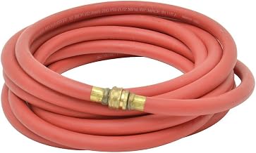 Thaman Rubber Red Rubber Hot Water Hose with Coupling - 1/2"Dia x 25'L