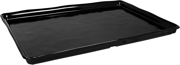 Elite Global Solutions M1826-B Rectangular Organic Tray, 26" x 18" x 1 1/2" h., Melamine, Black (Pack of 1)