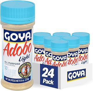 Goya Foods Adobo All Purpose Seasoning Light without Pepper, 8 Ounce (Pack of 24)