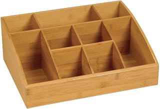 Rosseto SB103 9-Compartment Bamboo Tabletop Display Organizer