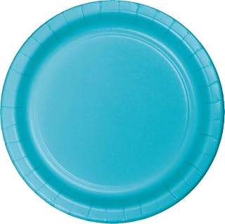 Creative Converting 7" Solid Bermuda Blue Luncheon Paper Plates - 24pcs