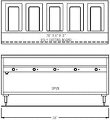Randell 78" 120V Electric Open Well Hot Food Table