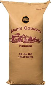 Amish Country Popcorn 50 LB Medium Yellow Popcorn | Old Fashioned, Non-GMO and Gluten Free (50lb Bag)