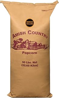 Amish Country Popcorn 50 LB Medium Yellow Popcorn | Old Fashioned, Non-GMO and Gluten Free (50lb Bag)