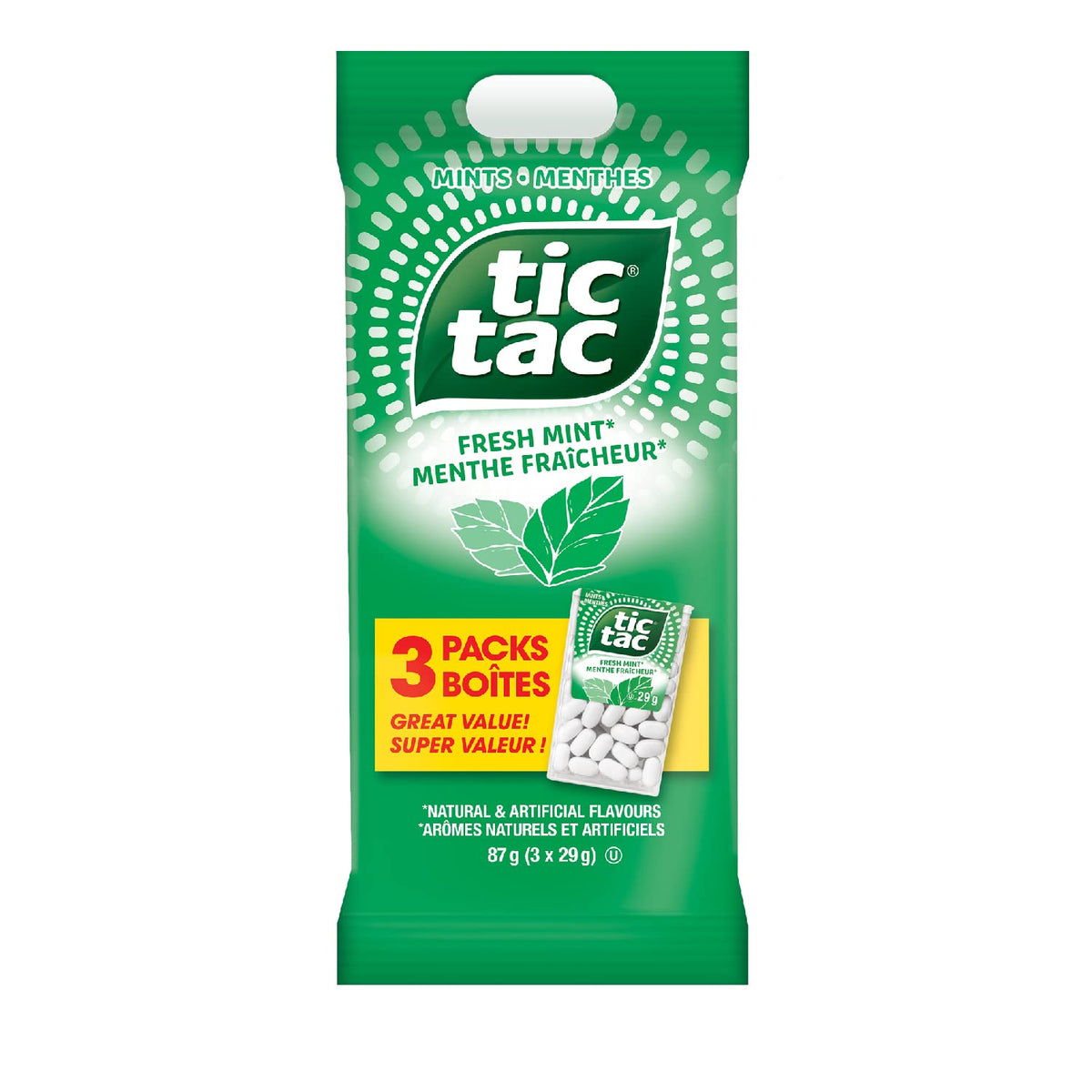 Mints, Fresh Mint, Mint Candy, 29g Singles, 3 Count Candy Mint Sleeve by Tic Tac – AG102471, KN102471, Model YOOUS