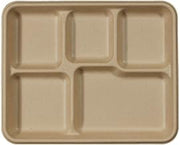 World Centric TR-SC-UF Compartment Compostable Cafeteria Trays, Synthetic and Starch Based Plastics (Pack of 400)