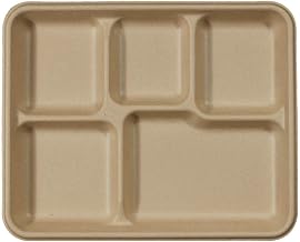 World Centric TR-SC-UF Compartment Compostable Cafeteria Trays, Synthetic and Starch Based Plastics (Pack of 400)