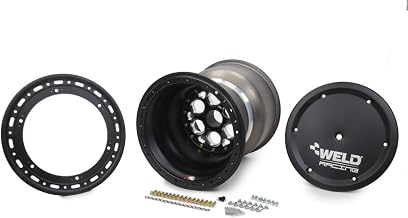 Weld Racing Wheel, 42 Spline Magnum, 15 x 17 in, 7.000 in Backspace, 42 Spline, Bead Lock, Cover Included, Aluminum, Black Anodize, Each