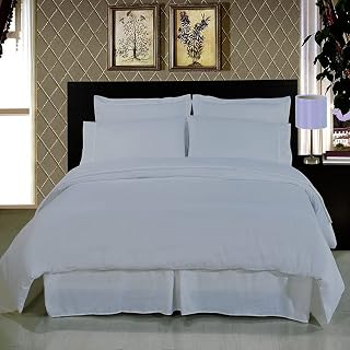 8 Piece Bedding Set 100% Cotton Silver King Size Bed In a Bag with 1 Duvet Cover 1 Fitted (18" Deep Pocket), 1 Flat, 2 Pillow Cases, 2 Shams 1 Pleated Bed Skirt 18'' Drop, 800 Thread Count