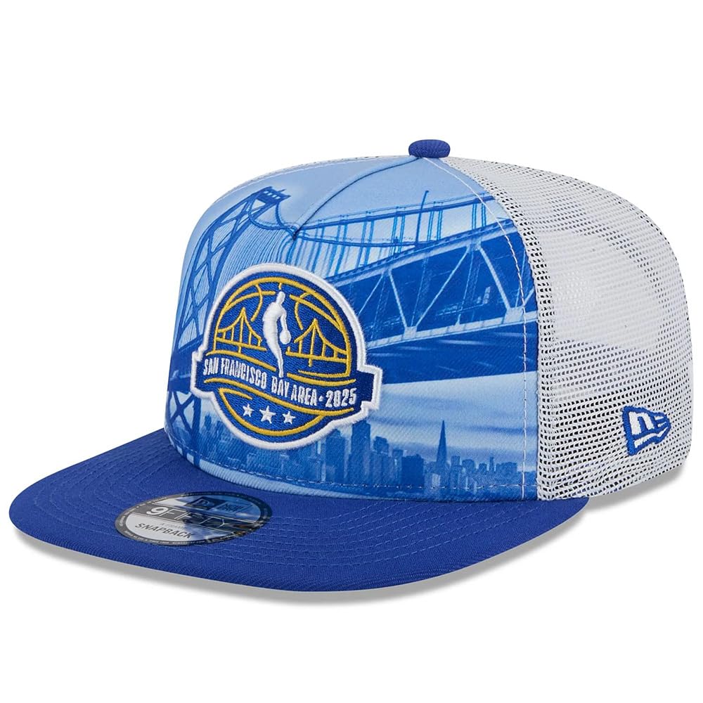 SF San Francisco Bay 9FIFTY A-Frame 2025 All-Star Game Golden Gate Snapback Cap by New Era – Cotton, Polyester, White, Royal, Model 60652368