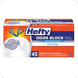 Hefty E84572 13 Gallon Strong Drawstring Trash Bag 45 Count