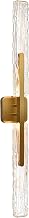 CWI Lighting Curva Integrated LED 36in Brass Vanity Light with Handcrafted Glass for Bathroom, Bedroom, Living Room