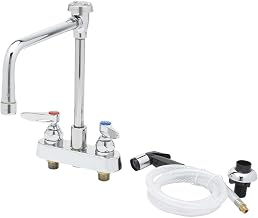 T&S Brass B-1177 Deck Mount 4-Inch Centers Rigid Breaker Nozzle Side Spray Work Board Faucet