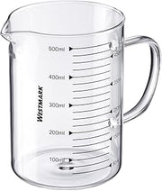 Westmark Glass Measuring Jug – Ideal for Measuring Ingredients for Baking and Cooking, Microwave Safe, Temperature Resistant, Ergonomic Handle – 0.5 Litre