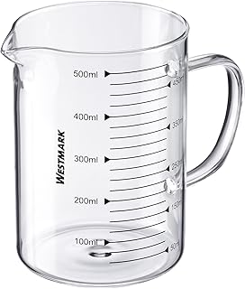 Westmark Glass Measuring Jug – Ideal for Measuring Ingredients for Baking and Cooking, Microwave Safe, Temperature Resistant, Ergonomic Handle – 0.5 Litre