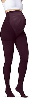 JOBST Maternity Opaque Compression Waist High Pantyhose Stockings, Closed Toe, 15-20 mmHg Support for Legs during Pregnancy, Cranberry, Small