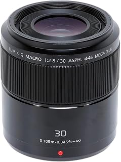 Panasonic LUMIX H-HS030E 30 mm Macro Camera Lens - Black