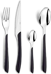 Amefa 16-Piece Eclat Black Flatware Set, Silver