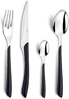 Amefa 16-Piece Eclat Black Flatware Set, Silver