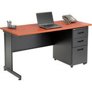 60" W x 24" D x 30" H Office Pedestal Desk with 3 Drawers by Global Industrial – 60"W x 24"D x 30"H, steel, Maple, Model 670073CH