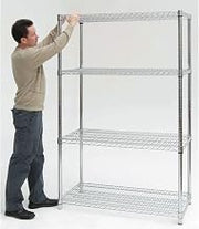 HUBERT Heavy Duty Wire Shelving with 1 1/2" Post - 36" L x 18" W x 63" H