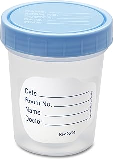 Medline Basic Specimen Containers, Sterile, Latex-Free, Polypropylene, 4.5-oz Capacity (Pack of 100)