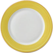 G.E.T. 9" Yellow Rolled Edge Dinner Corona Porcelain Plate (Set of 12)
