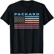 Vintage Sunset American Flag Packard, Michigan T-Shirt for Women Men