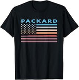 Vintage Sunset American Flag Packard, Wisconsin T-Shirt