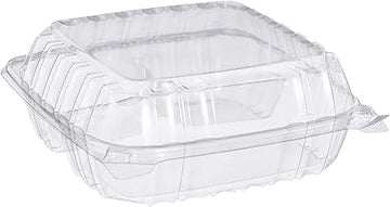 Dart C90PST3 OPS Med Clear 3 Comp Hinged Container, 8.3 X 8.3 in (Case of 250)