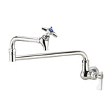 Royal Series Wall Mount Pot Filler Faucet by Krowne – 11"L x 16"W x 3"H, Brass, Chrome, Model 16-182L