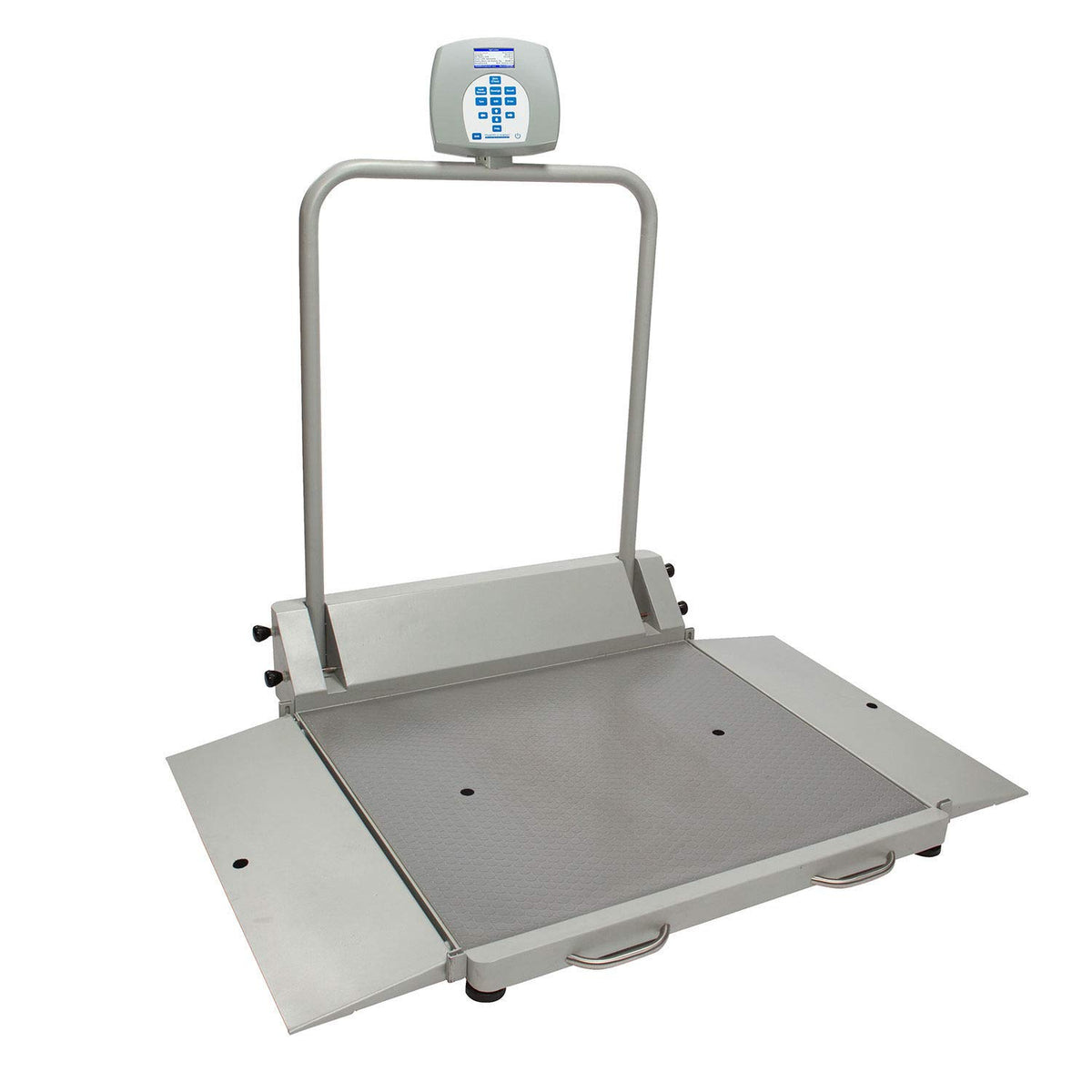 Digital Wheelchair Dual Ramp Scale with Folding Ramps by Health o meter – 39.25"L x 53.25"W x 49.25"H, Gray, Model 2610KL