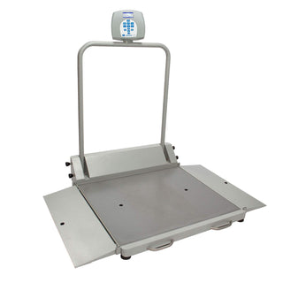 Digital Wheelchair Dual Ramp Scale with Folding Ramps by Health o meter – 39.25"L x 53.25"W x 49.25"H, Gray, Model 2610KL