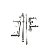 Pre-Rinse Overhead Swivel Arm Wall Mount Base with 8-Inch Centers Low Flow Spray Valve by T&S Brass – not_applicable, Brass, White, Model B-0131-C