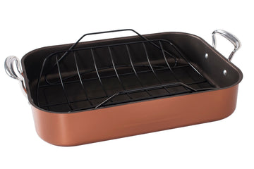 Turkey Roaster with Rack by Nordic Ware – X-Large with Rack, Alloy Steel, Copper, Model 41733