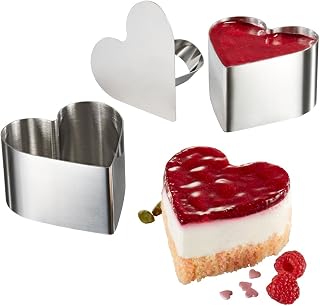 GEFU GE89293 Heart Set 2 Circles on Foam Stainless Steel 8 x 8.5 x 5.1 cm