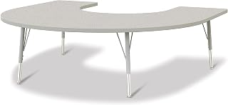 Jonti-Craft Berries 6445JCE000 Horseshoe Activity Table - 66" X 60", E-Height - Freckled Gray/Gray/Gray