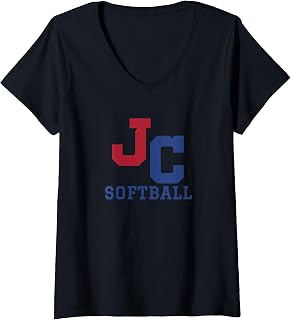 Women's John Curtis Christian School Patriots Softball V-Neck T-Shirt