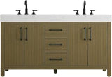 Elegant Kitchen and Bath 60" Double Bathroom Vanity in Chestnut Brown