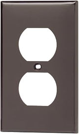 Leviton 1-Gang Duplex Device Receptacle Wallplate, Standard Size, Thermoplastic Nylon, Device Mount, 80703, Brown