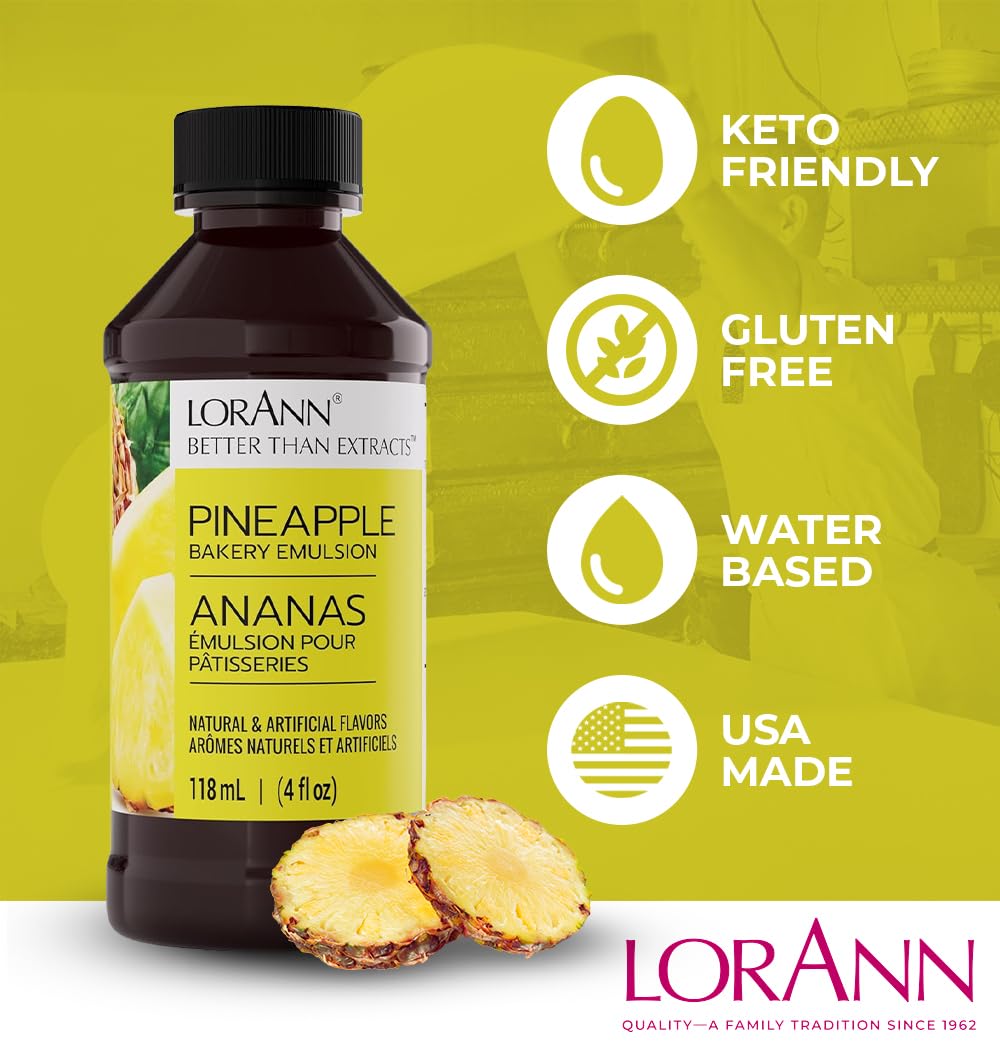 LorAnn Pineapple Bakery Emulsion by LorAnn Oils – 16 fluid ounces, No Color, Model 0741-1000