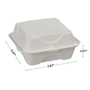 ECO PRODUCTS 6" x 6" / White / 1 Clamshell Take Out Containers