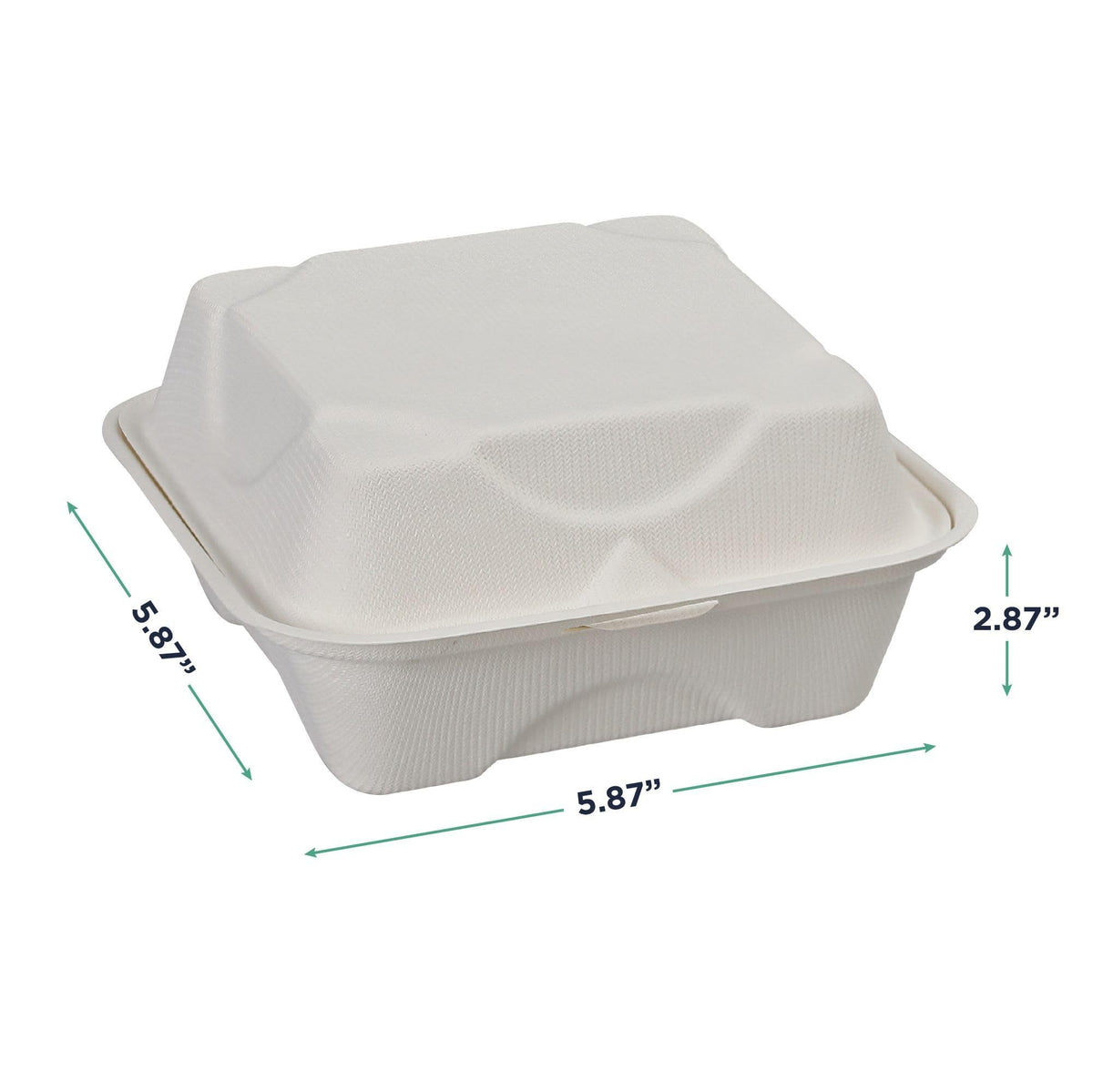 ECO PRODUCTS 6" x 6" / White / 1 Clamshell Take Out Containers